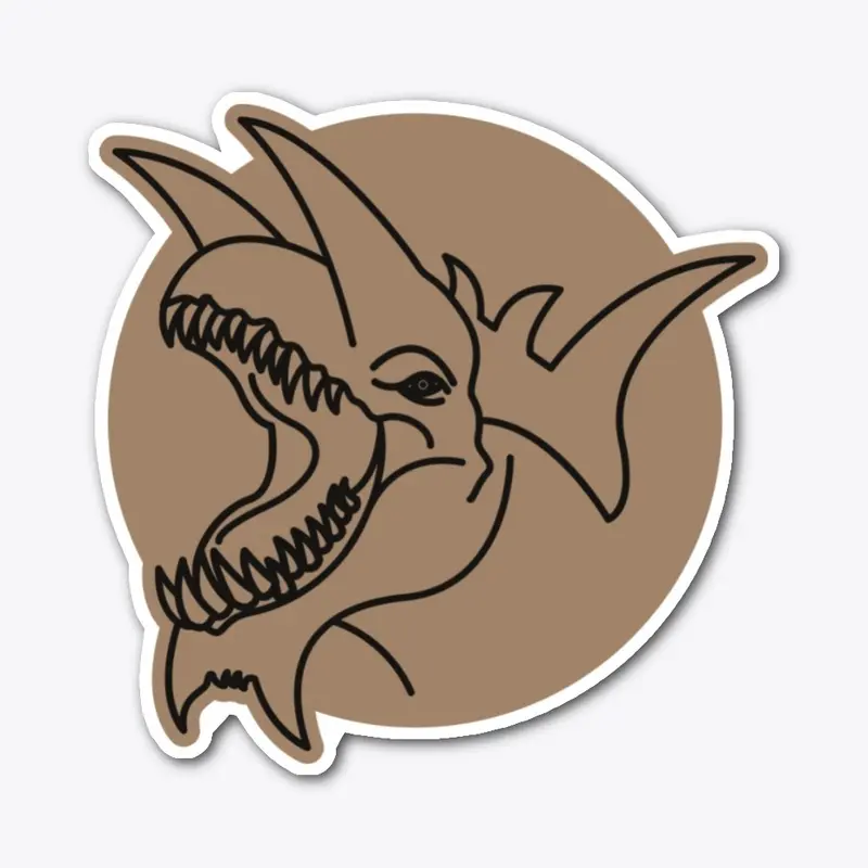 Tarrasque Head Outlined Logo Draft